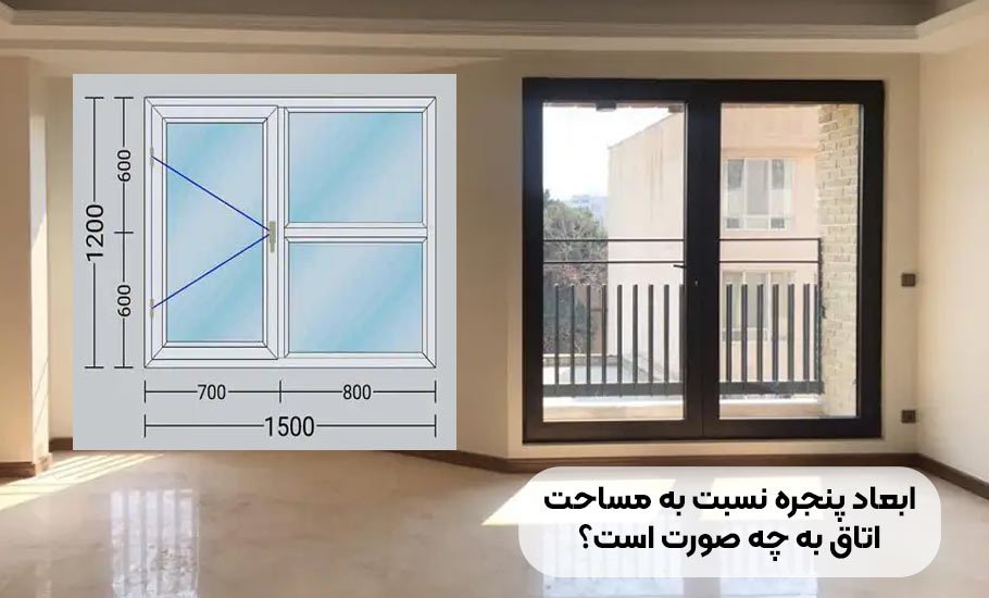ابعاد پنجره نسبت به مساحت اتاق به چه صورت است؟