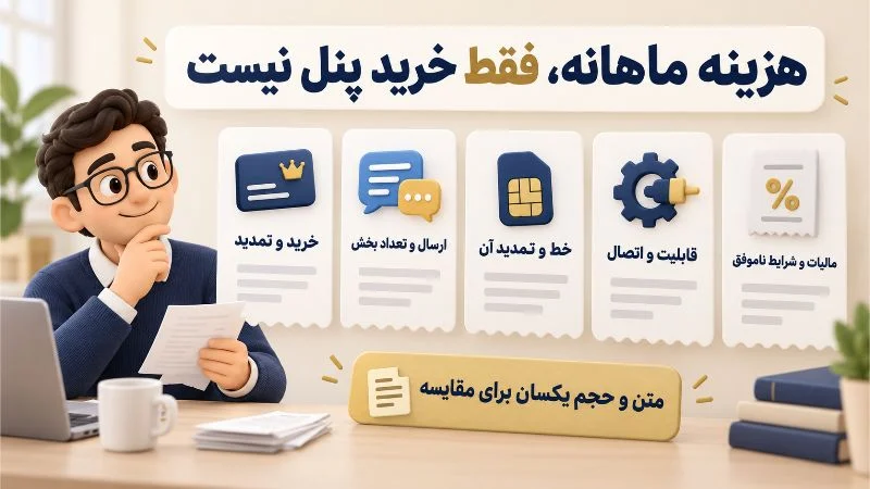 افزونه | سامانه اجزای قابل بررسی هزینه کل سامانه پیامکی و لزوم مقایسه با متن و حجم ارسال یکسان